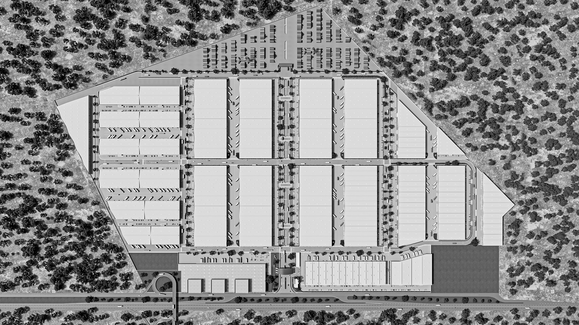 Plano del parque MLC con zonas y lotes disponibles